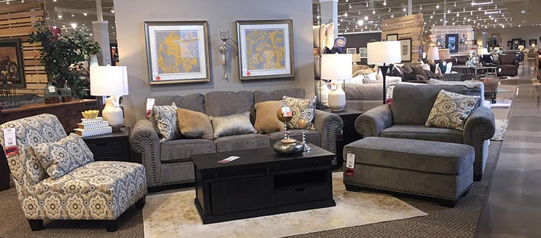 Gray Upholstered Sofa Set